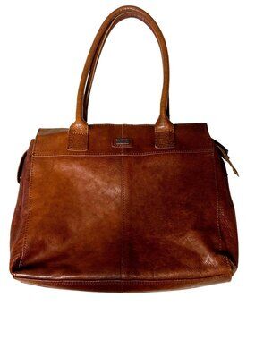 Spikes & Sparrow Brown Genuine Leather Tote Bag 13" x 10" Structured Design With